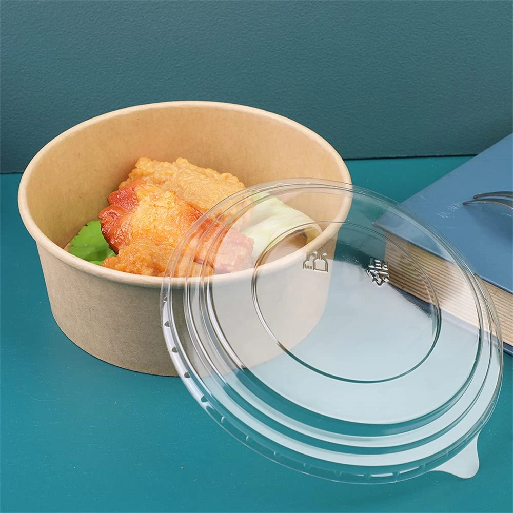 Biodegradable Paper Lunch Box Portable Food Container Disposable Eco Friendly Food Packaging Kraft Salad Bowl with Lid