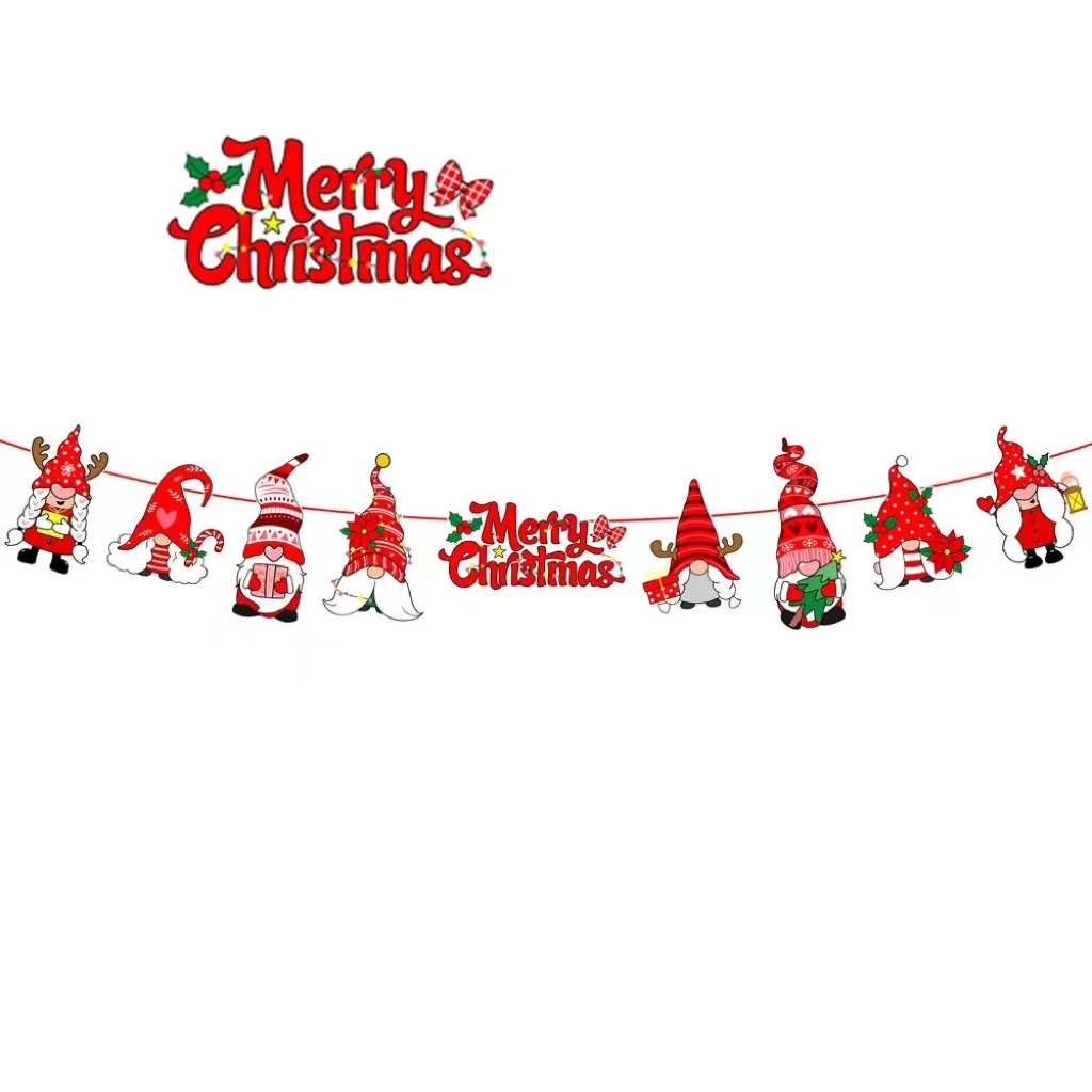 Christmas Decorations Pull Flags and Hang Festive Banners and Party Decorations