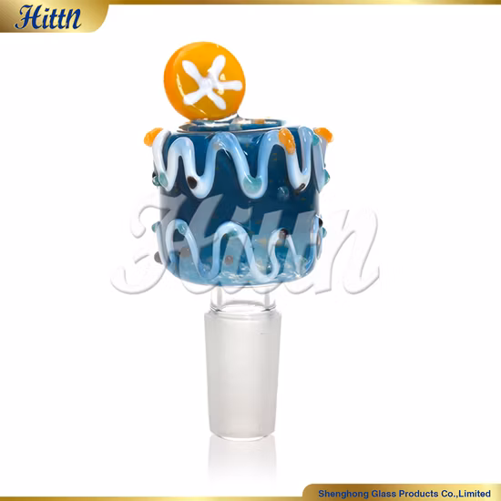 Accesorios para fumar de diseño único, tienda de humo, cuenco de cristal con junta masculina de 14mm, cuenco de cristal para pastel
