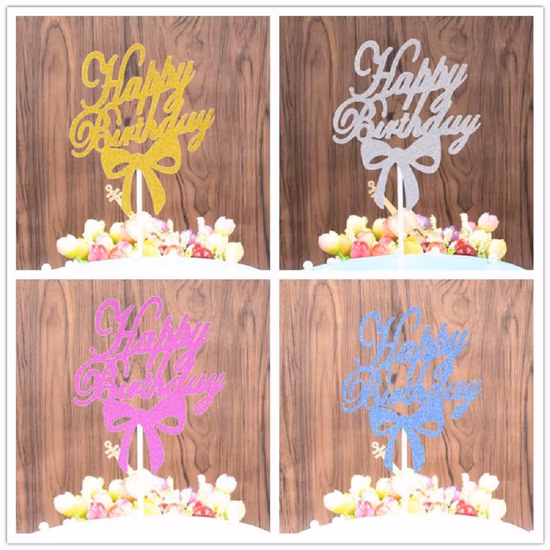 Tarjeta acrílica de feliz cumpleaños, decoración para tarta, decoración para tarta de cumpleaños, Esg17383