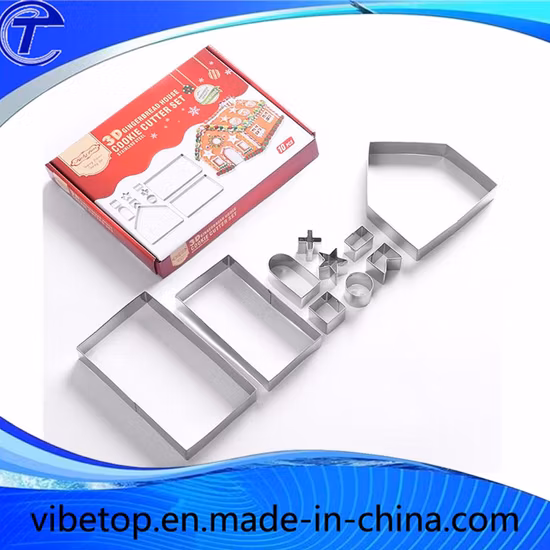 Molde para galletas de casa de jengibre de acero inoxidable 3D 10