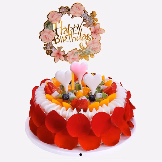 Inserto acrílico para decoración de tarta "Feliz cumpleaños"